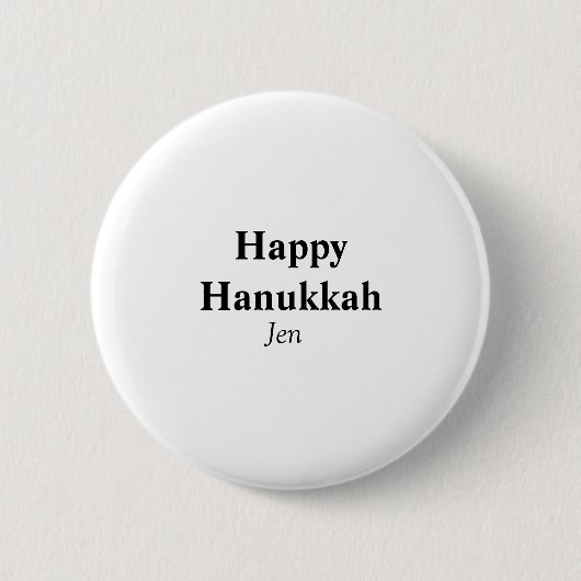 Happy Hanukkah Ihr Name Text editierbar Button (Vorderseite)