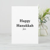 Happy Hanukkah Ihr Name Text editierbar Einladung (Stehend Vorderseite)