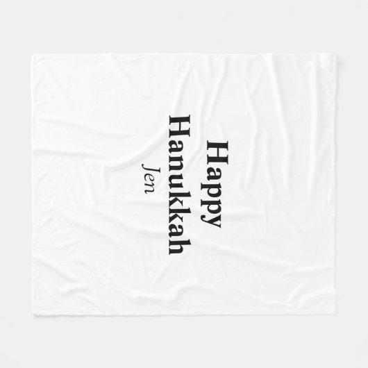 Happy Hanukkah Ihr Name Text editierbar Fleecedecke (Vorderseite (Horizontal))