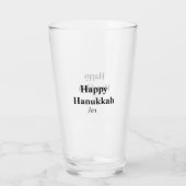 Happy Hanukkah Ihr Name Text editierbar Glas (Rückseite)