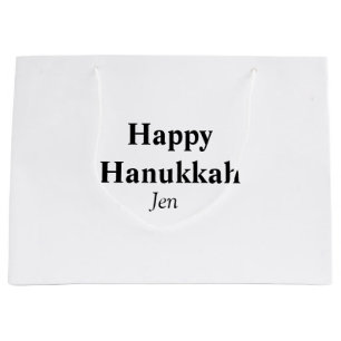 Happy Hanukkah Ihr Name Text editierbar Große Geschenktüte