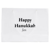 Happy Hanukkah Ihr Name Text editierbar Große Geschenktüte (Rückseite)