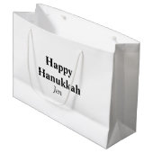 Happy Hanukkah Ihr Name Text editierbar Große Geschenktüte (Vorderseite Schrägansicht)