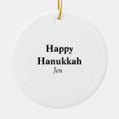 Happy Hanukkah Ihr Name Text editierbar Keramik Ornament (Vorne)