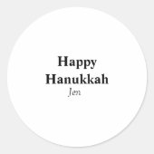 Happy Hanukkah Ihr Name Text editierbar Runder Aufkleber (Vorderseite)
