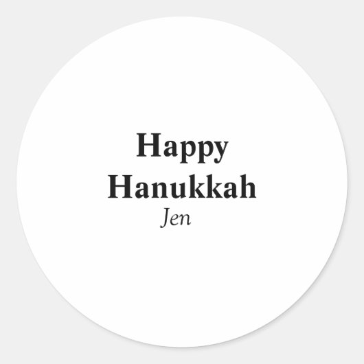 Happy Hanukkah Ihr Name Text editierbar Runder Aufkleber (Vorderseite)