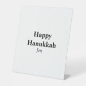 Happy Hanukkah Ihr Name Text editierbar Sockelschild (Vorderseite)