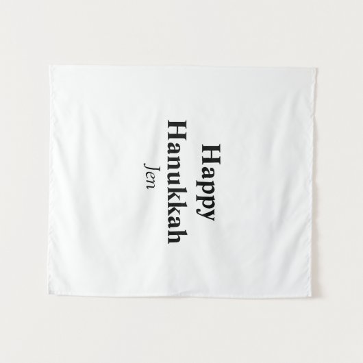 Happy Hanukkah Ihr Name Text editierbar Wandteppich (Vorderseite (Horizontal))