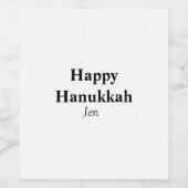 Happy Hanukkah Ihr Name Text editierbar Weinetikett (Einzelnes Label)