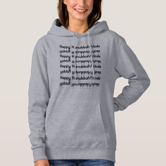 Happy Hanukkah in Retro-Wiederholungsmuster Hoodie (Vorderseite)
