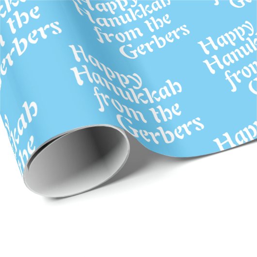 Happy Hanukkah Individuelle Name Geschenkpapier (Rolleneckpunkt)