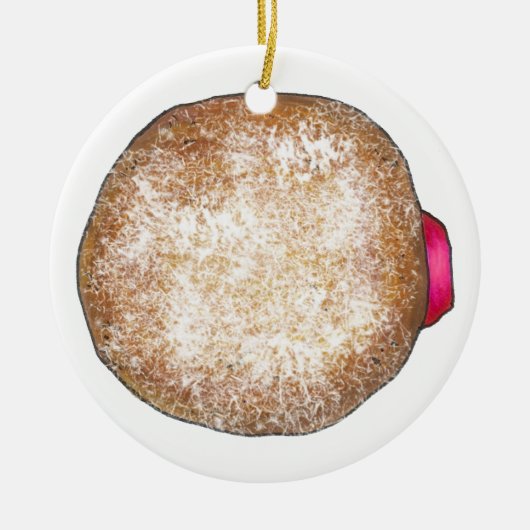 Happy Hanukkah Jelly Donut Doughnut Sufganiyah Keramik Ornament (Vorne)