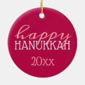 Happy Hanukkah Jelly Donut Doughnut Sufganiyah Keramik Ornament (Hinten)