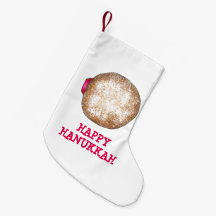 Happy Hanukkah Jelly Donut Doughnut Sufganiyot Kleiner Weihnachtsstrumpf