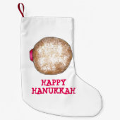 Happy Hanukkah Jelly Donut Doughnut Sufganiyot Kleiner Weihnachtsstrumpf (Vorderseite)