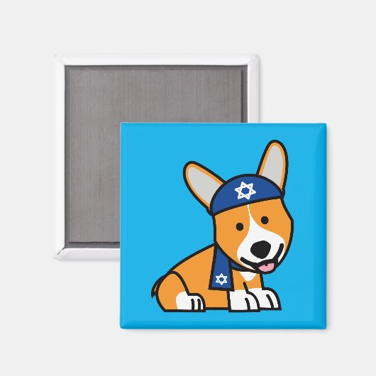 Happy Hanukkah Jewish Corgi Corgis Dog Puppy Magnet (Vorderseite/Rückseite)