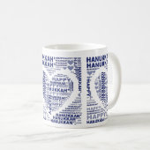 Happy Hanukkah Jewish Holiday Blue Coffee Tee Tass Kaffeetasse (VorderseiteRechts)