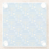 Happy Hanukkah Jewish Star Menorah Blue Chanukah Glasuntersetzer (Rückseite)
