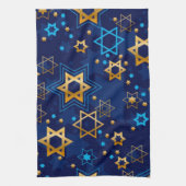 Happy Hanukkah Jewish Star Menorah Blue Geschirrtuch (Vertikal)
