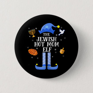 Happy Hanukkah Jüdische Hot Mama Elf Familie Button