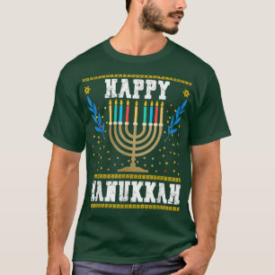 Happy Hanukkah jüdische Weihnachtsnacht Menorah Ha T-Shirt