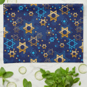 Happy Hanukkah jüdischen Star Menorah Blue Kitchen Geschirrtuch (Gefaltet)