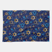 Happy Hanukkah jüdischen Star Menorah Blue Kitchen Geschirrtuch (Horizontal)