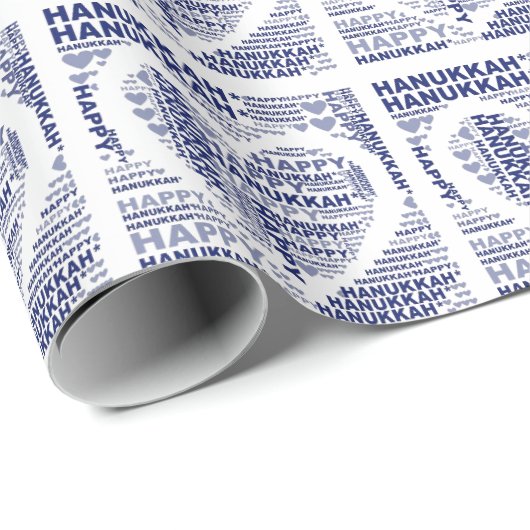 Happy Hanukkah Jüdisches Urlaubspapier Geschenkpapier (Rolleneckpunkt)