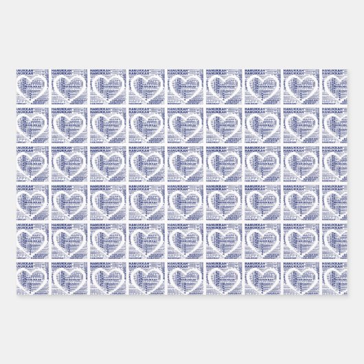 Happy Hanukkah Jüdisches Urlaubspapier Geschenkpapier Set (Vorderseite 3)