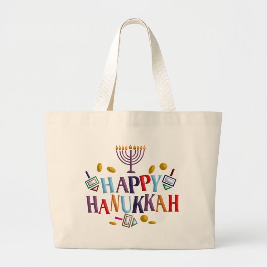 Happy Hanukkah Jumbo Stoffbeutel (Vorne)