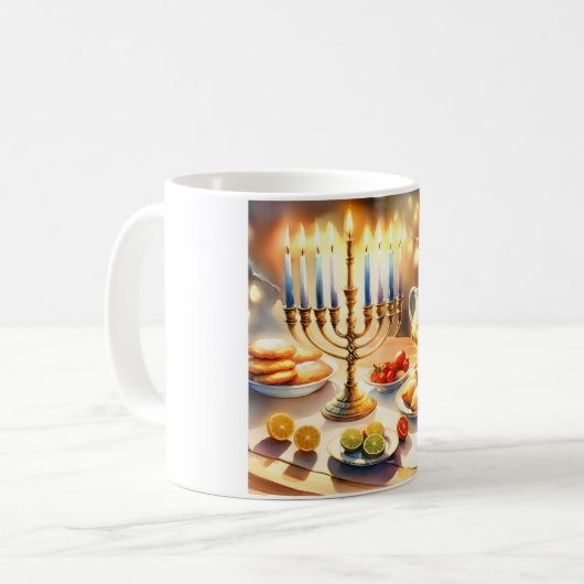 Happy Hanukkah Kaffeetasse (Vorderseite Links)