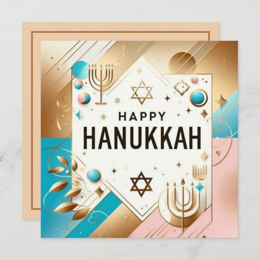 Happy Hanukkah Karte (Vorne/Hinten)