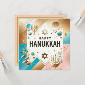 Happy Hanukkah Karte (Vorderseite/Rückseite Beispiel)