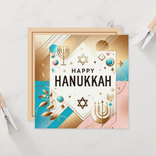 Happy Hanukkah Karte (Vorderseite/Rückseite Beispiel)