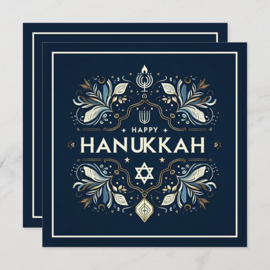 Happy Hanukkah Karte (Vorne/Hinten)
