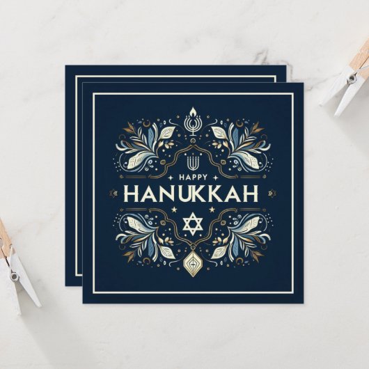 Happy Hanukkah Karte (Vorderseite/Rückseite Beispiel)