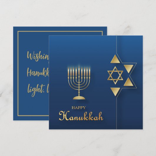 Happy Hanukkah Karte (Vorne/Hinten)