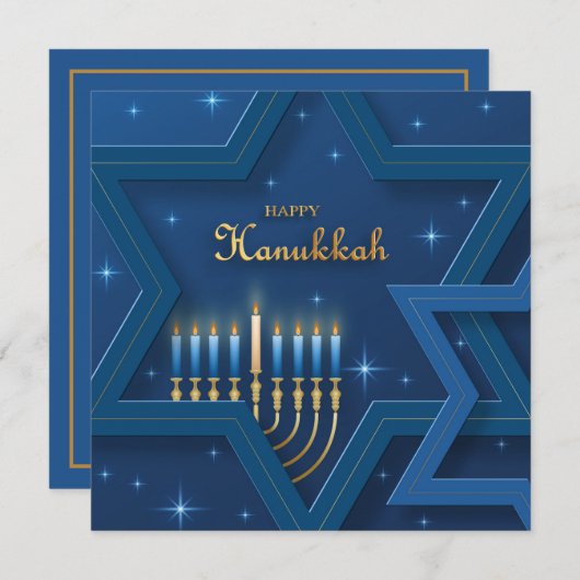 Happy Hanukkah Karte (Vorne/Hinten)