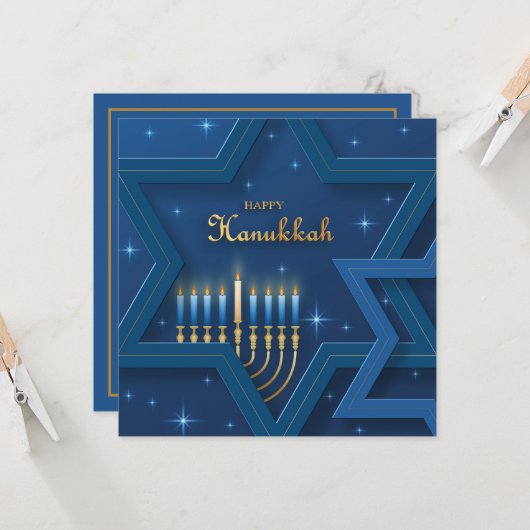 Happy Hanukkah Karte (Vorderseite/Rückseite Beispiel)