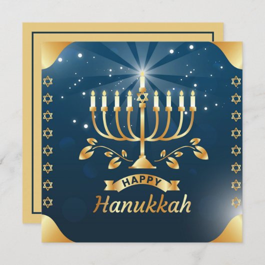 Happy Hanukkah Karte (Vorne/Hinten)