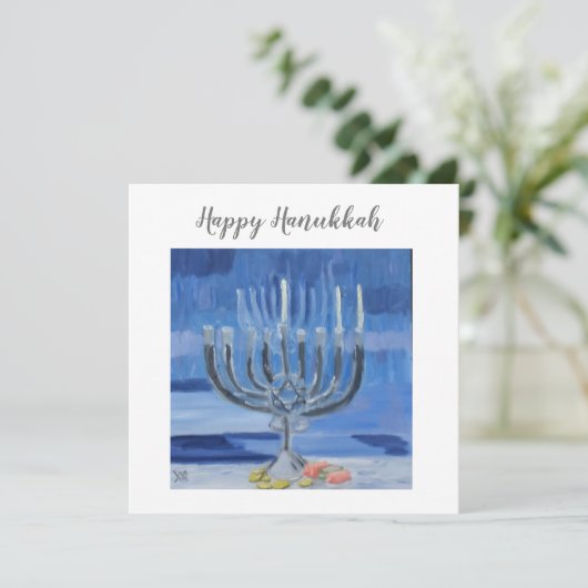 Happy Hanukkah Karte (Stehend Vorderseite)