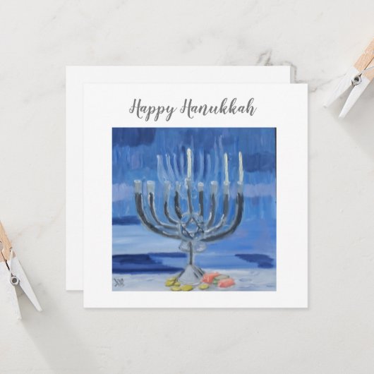 Happy Hanukkah Karte (Vorderseite/Rückseite Beispiel)