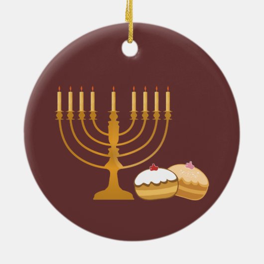 Happy Hanukkah Keramik Ornament (Hinten)