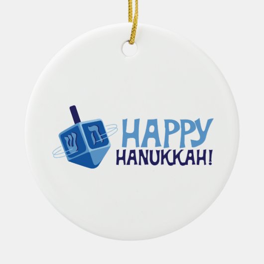 Happy Hanukkah Keramik Ornament (Vorne)