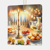 Happy Hanukkah Keramikornament (Links)