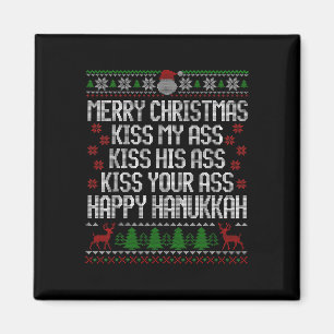 Happy Hanukkah Kiss My Your Frohe Weihnachten Magnet