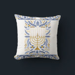 Happy Hanukkah Kissen<br><div class="desc">Happy Hanukkah menorah werfen Kissen.</div>