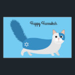 Happy Hanukkah Kitty Cat Rechteckiger Aufkleber<br><div class="desc">Feiern Sie Chanukah mit unseren bezaubernden und festlichen Kätzchen!</div>