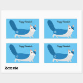 Happy Hanukkah Kitty Cat Rechteckiger Aufkleber (Blatt)