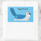 Happy Hanukkah Kitty Cat Rechteckiger Aufkleber (Tasche)